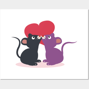 Mice in love Posters and Art